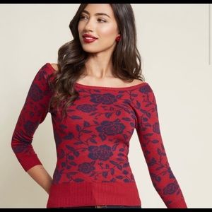 Collectif Modcloth Rose Sweater